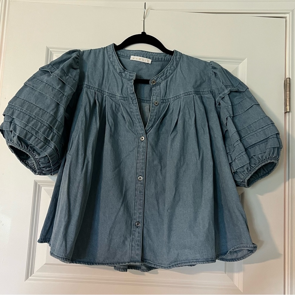 Karlie Denim Button-Up Shirt